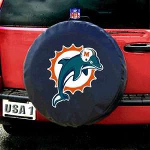  Miami Dolphins NFL Spare Tire Cover (Black): Automotive
