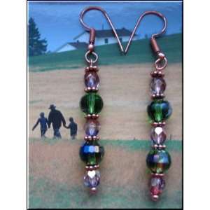  Solid Copper Handcrafted Beaded Dangle Earrings 425 