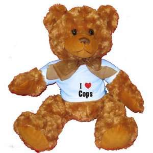  I Love/Heart Cops Plush Teddy Bear with BLUE T Shirt: Toys 