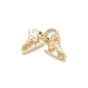  Ice Skates Charm in Yellow Gold: Jewelry