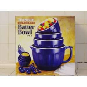  Melamine 16piece Blue Batter Bowl Set: Home & Kitchen