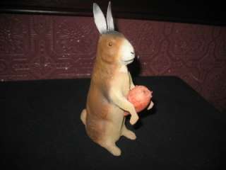 Antique Vintage Paper Mache~Compo~German Easter Rabbit Bunny Candy 