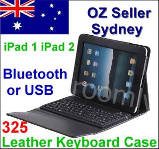 iPad 1 iPad 2 Leather Bluetooth Wireless keyboard Carry case Cover 2 