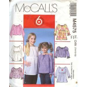  McCalls M4575 Girls tops (7 8 10 12) Arts, Crafts 