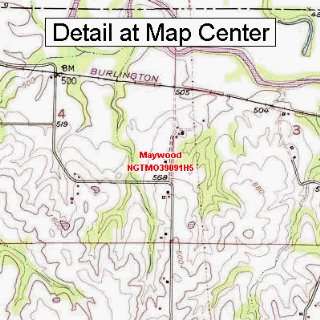   Topographic Quadrangle Map   Maywood, Missouri (Folded/Waterproof