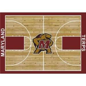  Maryland Terrapins 5 4 x 7 8 Home Court Area Rug: Sports 