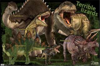ANIMAL POSTER ~ DINOSAUR LIZARDS Tyrannosaurus Rex  