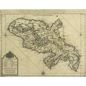Antique Map of West Indies: Martinique, 1732:  Home 