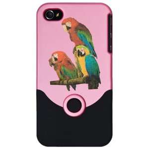  iPhone 4 or 4S Slider Case Pink Family of Parrots 