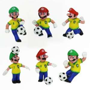   Mario Brothers Brazil Soccer Action Figures Set of 6: Toys & Games