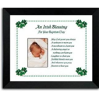   Christening Gifts Irish Baby Blessing Picture Frame: Home & Kitchen