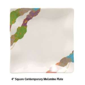  Melamine Contemporary Square Plates   4 L x 4 W   Break 