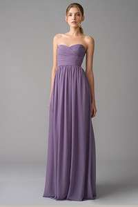 Elegant Sweetheart Long Chiffon Prom Gown Bridesmaid Evening Dress 