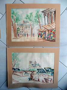 French paintings  VIEWS of PARIS one signed V BOIREDON  