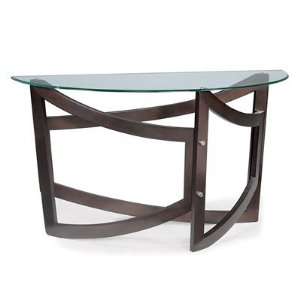  Magnussen Lysa Wood And Glass Demilune Sofa Table: Home 