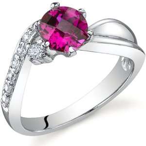  Ethereal Curves 1.00 carats Ruby Ring in Sterling Silver 