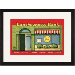   /Matted Print 17x23, Luncheonette Bank Storefront: Home & Kitchen