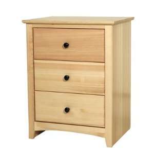   Shaker 3 Drawer Nightstand in Light Clean Natural: Furniture & Decor