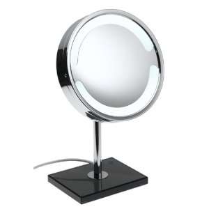 Jerdon Fluorescent 9.5 Inch, 5X Lighted Vanity Top Mirror, Chrome with 