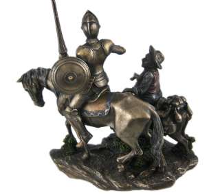 Bronze Finish Don Quixote and Sancho Panza Statue  
