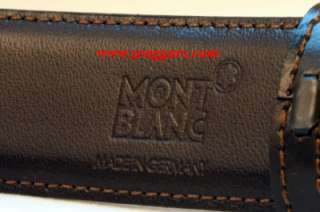 Montblanc Classic Belt #105123   Oval Palladium Pin Buckle Rev Strap 