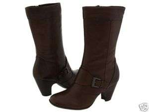 BORN WOMENS KALE BARK BROWN MID CALF BUCKLE LEATHER WINTER BOOTS 11 