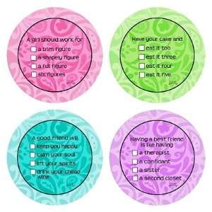  Set of Four A Girl Should Occasions Drink Coasters   Style 