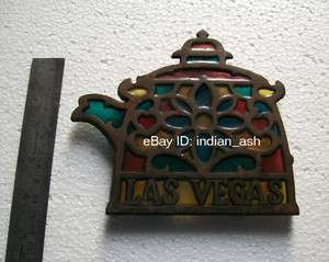 KETTLE ~ LAS VEGAS ~ Vintage Enamel Sign (5x5 Inches)  