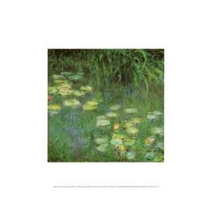 Water Lilies Morning (detail) by Claude Monet 14x11  