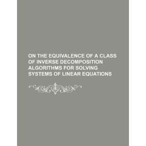   solving systems of linear equations (9781234091309) U.S. Government