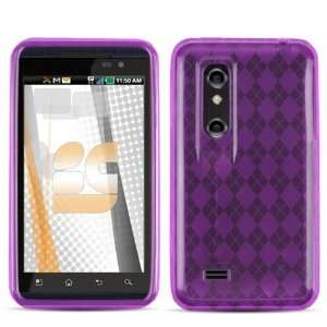  Candy Gel Case LG P925 Thrill 4G / Optimus 3D Purple Argyle Design