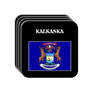  US State Flag   KALKASKA, Michigan (MI) Set of 4 Mini 