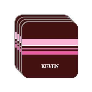 Personal Name Gift   KEVEN Set of 4 Mini Mousepad Coasters (pink 