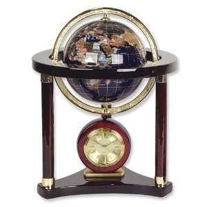  6 Lapis Gemstone Globe & Clock