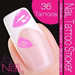  Nail Tattoo Sticker Lips / Kiss Mouth   rose: Beauty