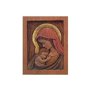 Cedar panel, Virgin Kissing the Child 