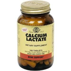  Calcium Lactate, 100 Tablets, Solgar Health & Personal 