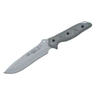   Fixed Blade Knife with Black Linen Micarta Handles & Kydex Sheath