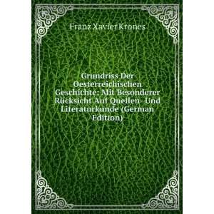     Und Literaturkunde (German Edition) Franz Xavier Krones Books