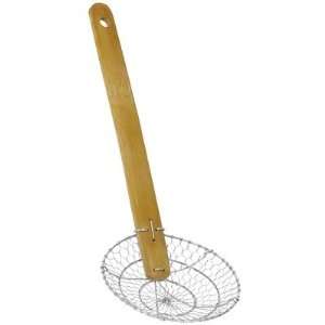  PAOTM Stainless Steel 5 Inch Asian Strainer With Bamboo 