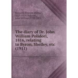  The diary of Dr. John William Polidori, 1816, relating to 