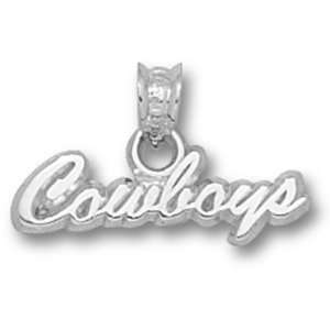  Oklahoma State University Script Cowboys Pendant (Silver 
