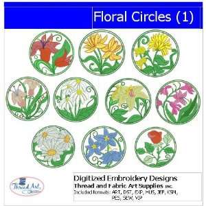  Digitized Embroidery Designs   Floral Circles(1) Arts 
