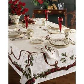   140 Oblong Lenox Holiday Nouveau Christmas Tablecloth: Home & Kitchen