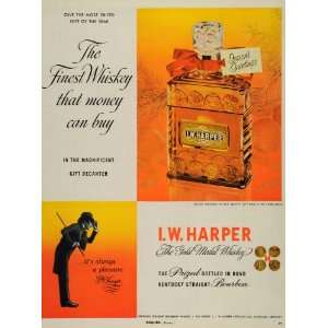 1954 Ad I W Harper Kentucky Straight Bourbon Whiskey   Original Print 