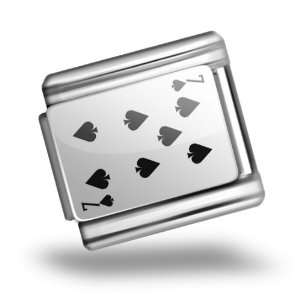   Charms Original Seven of Spades   Seven / card game Bracelet Link