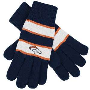  Reebok Denver Broncos Womens Striped Gloves One Size Fits 