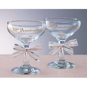  50th Anniversary Champagne Glasses, Personalized 