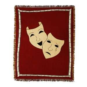 Comedy Tragedy Masks Home Theater Throw Blanket:  Home 