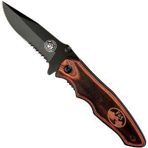  NEW Field & Stream 7.5 Inch Red Wood Handle Folding Knife 